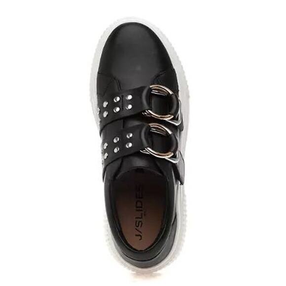 J/Slides Amanda Low Top Platform Sneakers | Bloomingdale J SLIDES Women\'s Black Leather Waldo Studded Buckled Platform Sneakers | Size 6